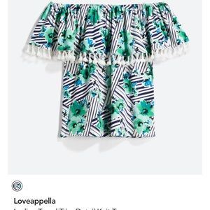 Loveappella ledine tassel trim detail top